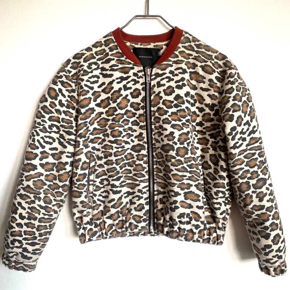 Leopard print bomber jacket